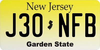 NJ license plate J30NFB
