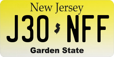NJ license plate J30NFF