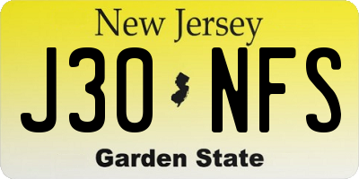 NJ license plate J30NFS