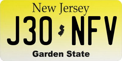 NJ license plate J30NFV