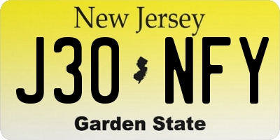 NJ license plate J30NFY