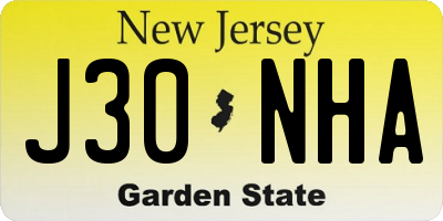 NJ license plate J30NHA