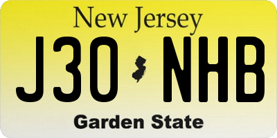 NJ license plate J30NHB
