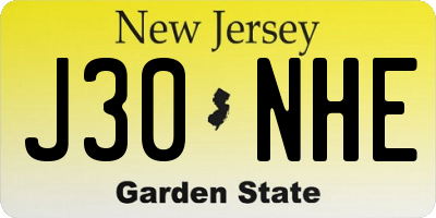 NJ license plate J30NHE