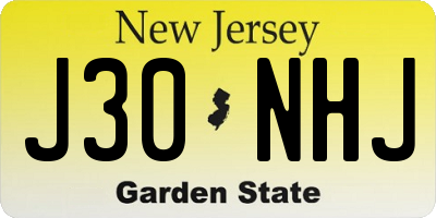 NJ license plate J30NHJ