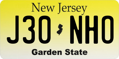 NJ license plate J30NHO