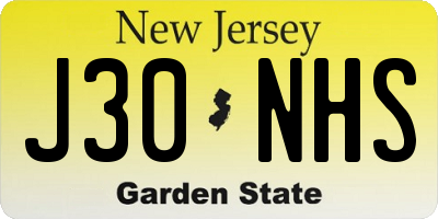 NJ license plate J30NHS