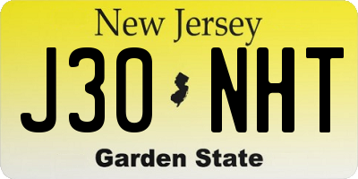 NJ license plate J30NHT