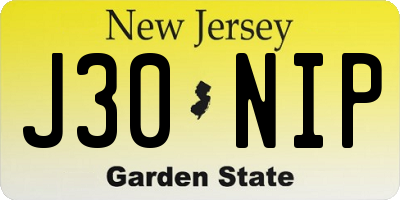 NJ license plate J30NIP