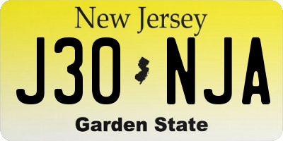 NJ license plate J30NJA