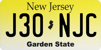 NJ license plate J30NJC