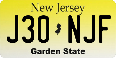 NJ license plate J30NJF