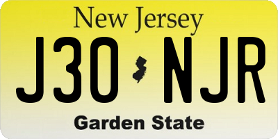 NJ license plate J30NJR