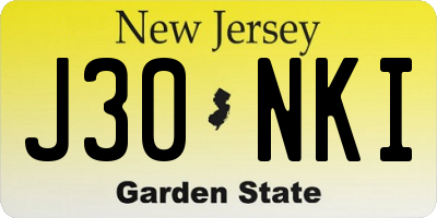NJ license plate J30NKI