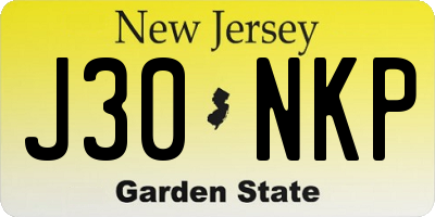 NJ license plate J30NKP