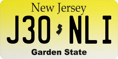NJ license plate J30NLI