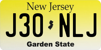 NJ license plate J30NLJ