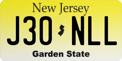 NJ license plate J30NLL