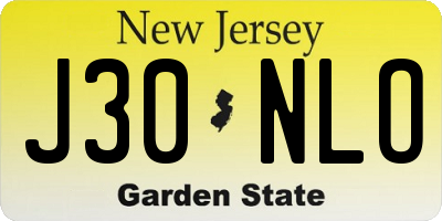 NJ license plate J30NLO
