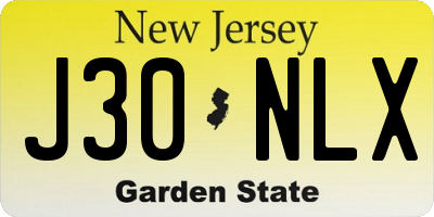 NJ license plate J30NLX