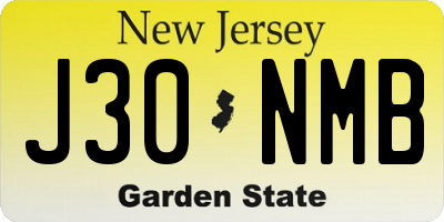 NJ license plate J30NMB