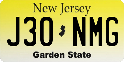 NJ license plate J30NMG