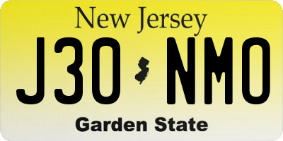 NJ license plate J30NMO