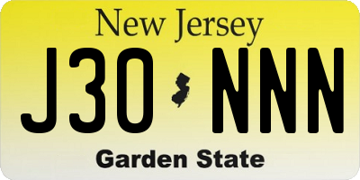 NJ license plate J30NNN