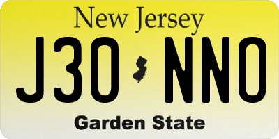 NJ license plate J30NNO