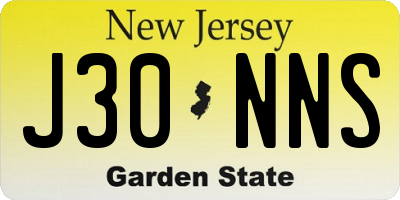 NJ license plate J30NNS