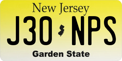 NJ license plate J30NPS
