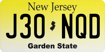 NJ license plate J30NQD