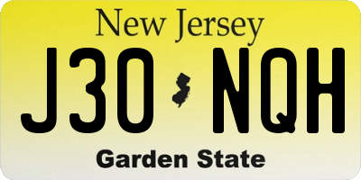 NJ license plate J30NQH