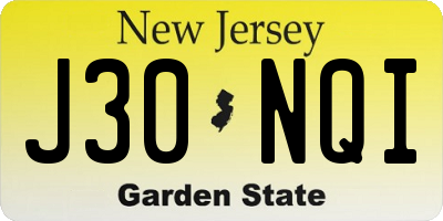 NJ license plate J30NQI