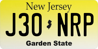 NJ license plate J30NRP