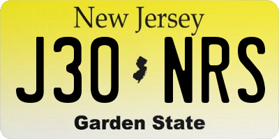 NJ license plate J30NRS