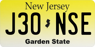 NJ license plate J30NSE