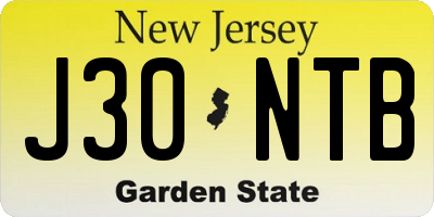 NJ license plate J30NTB