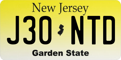 NJ license plate J30NTD