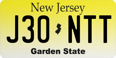 NJ license plate J30NTT
