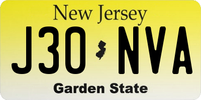 NJ license plate J30NVA