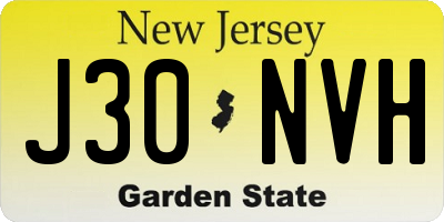 NJ license plate J30NVH