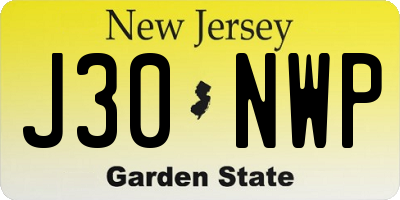 NJ license plate J30NWP