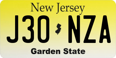 NJ license plate J30NZA