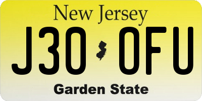 NJ license plate J30OFU