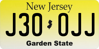 NJ license plate J30OJJ