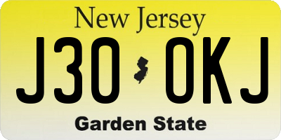 NJ license plate J30OKJ