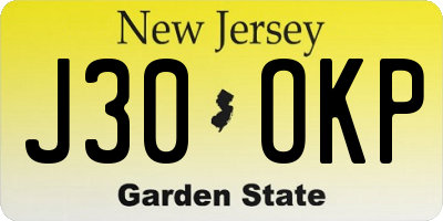 NJ license plate J30OKP