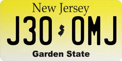 NJ license plate J30OMJ