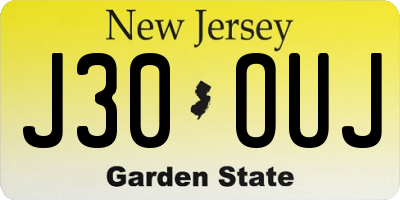 NJ license plate J30OUJ